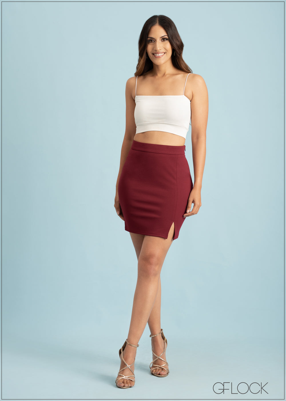 Slit Detail Mini Skirt - 020623