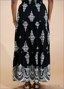 Border Printed Maxi Skirt - 230725