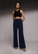 Pintuck Detail Bootleg Pant - 220526