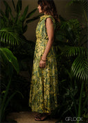 Printed Shoulder Detail Dress - 210326