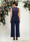 Lace Contrast Straight Leg Jumpsuit - 190724