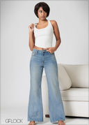 Mid Wash Bootcut Jean - Short Length - 230926D
