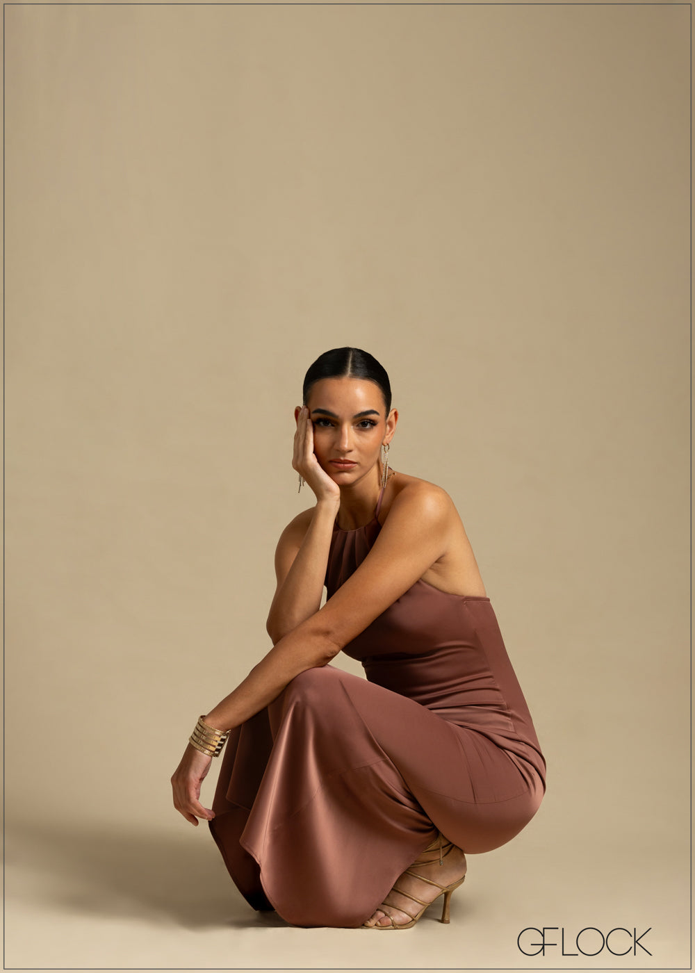 Neck Tie-Up Detailed Maxi Dress - 240925