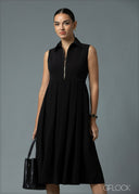 Front Zipper Detail Dress - 220925