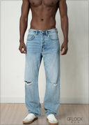 Ripped Straight Leg Jean - Long Length - 281026