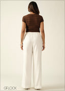 Back Elasticated Casual Pant - 270726