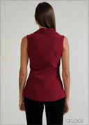 Sleeveless Belt Detailed Blazer - 070926