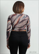 Side Ruched Crop Top - 090725