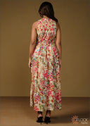 V-Neck Printed Dress - 110426