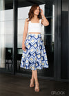 High Waisted Flared Midi Skirt - 210624