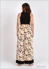 Contrast Hem Detail Wide Leg Pant - 310524