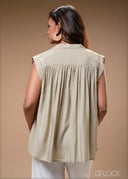 Camp Collar Sleeveless Top - 100425I