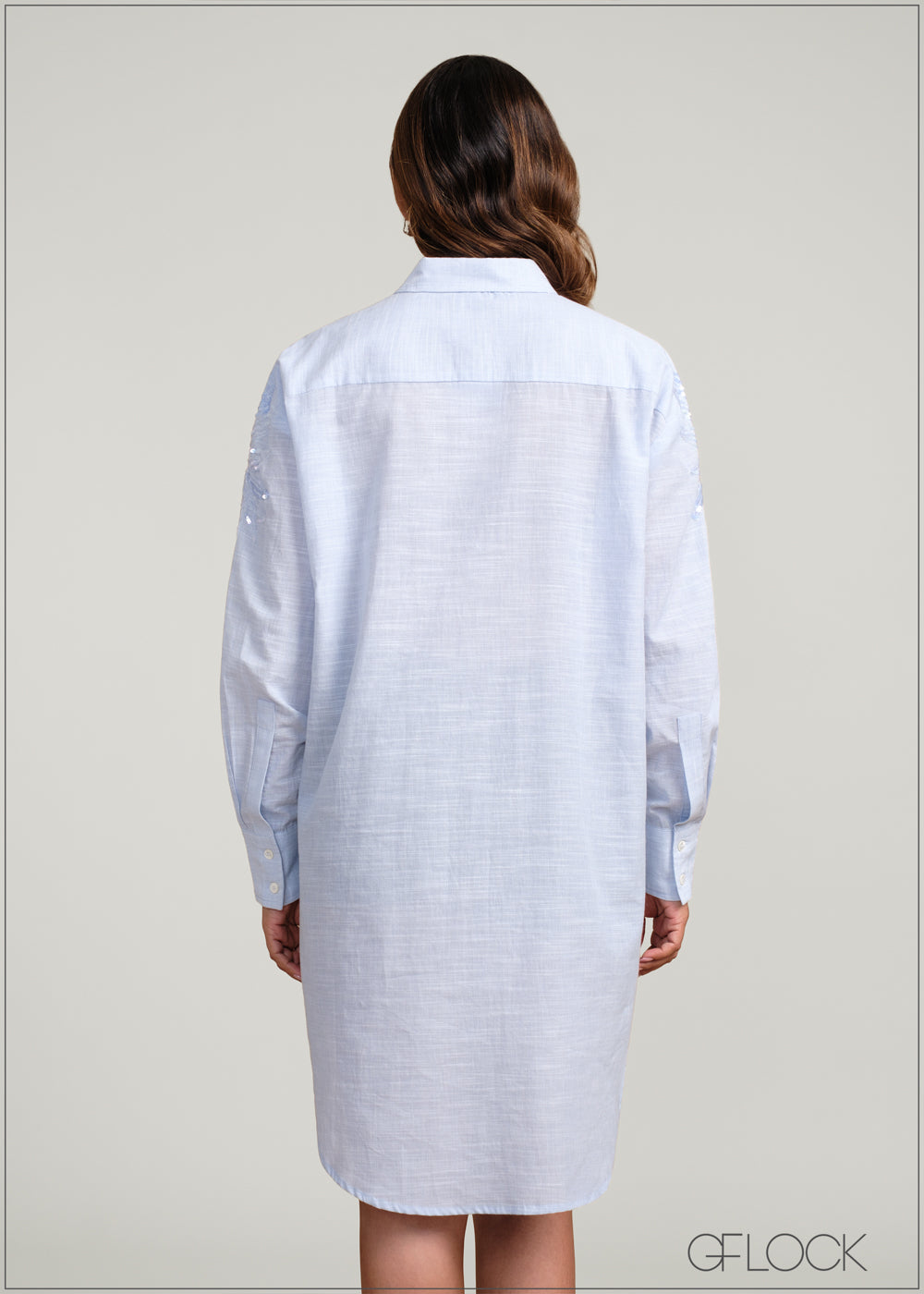 Embroidery Long Sleeve Shirt - 100425I