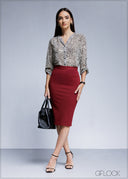 Blouse With Notch Neck Detail - 100425