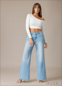 Low Waist Wide Leg Jean - Long Length - 210326D