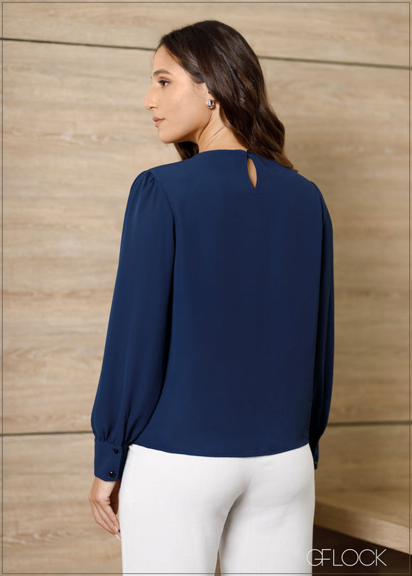 Long Sleeve Front Detail Top - 090824