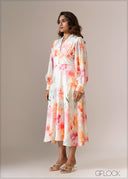 Reverse Printed Midi Dress - 121026