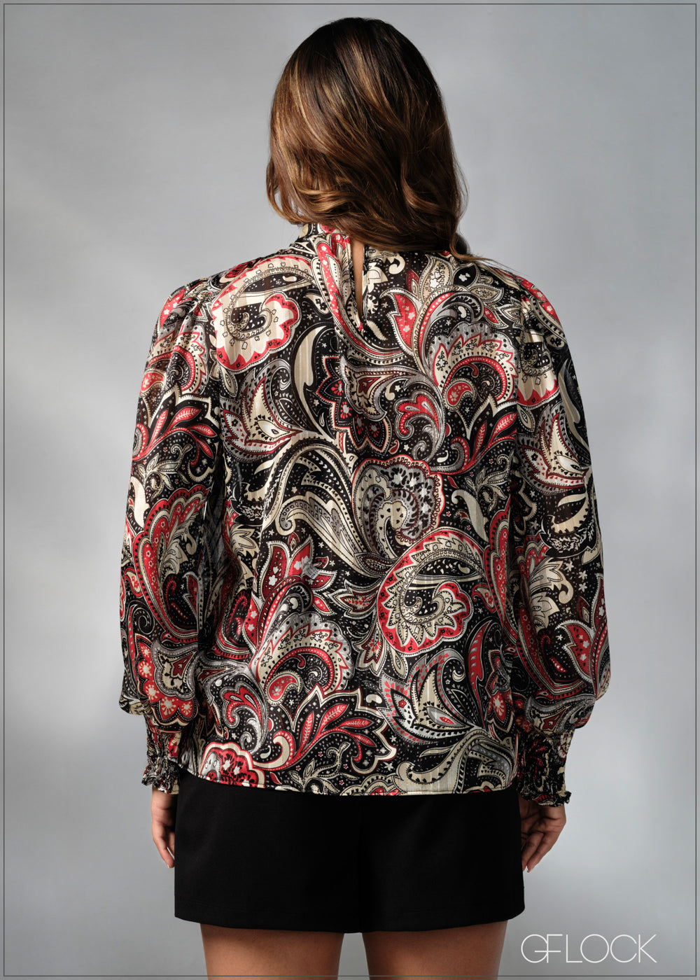 Printed High Neck Top - 270625