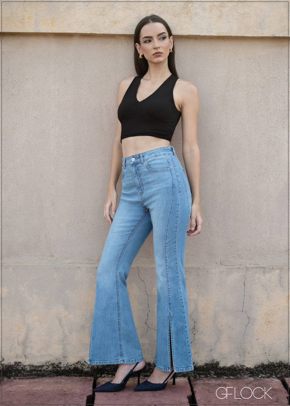 Front Split Jean - Long Length - 090425