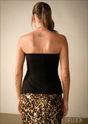 Metallic Zipper Detailed Tube Top - 271125