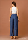 High Waist Linen Pant - 010923