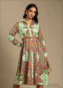 A-Line Midi Shirt Dress - 240925