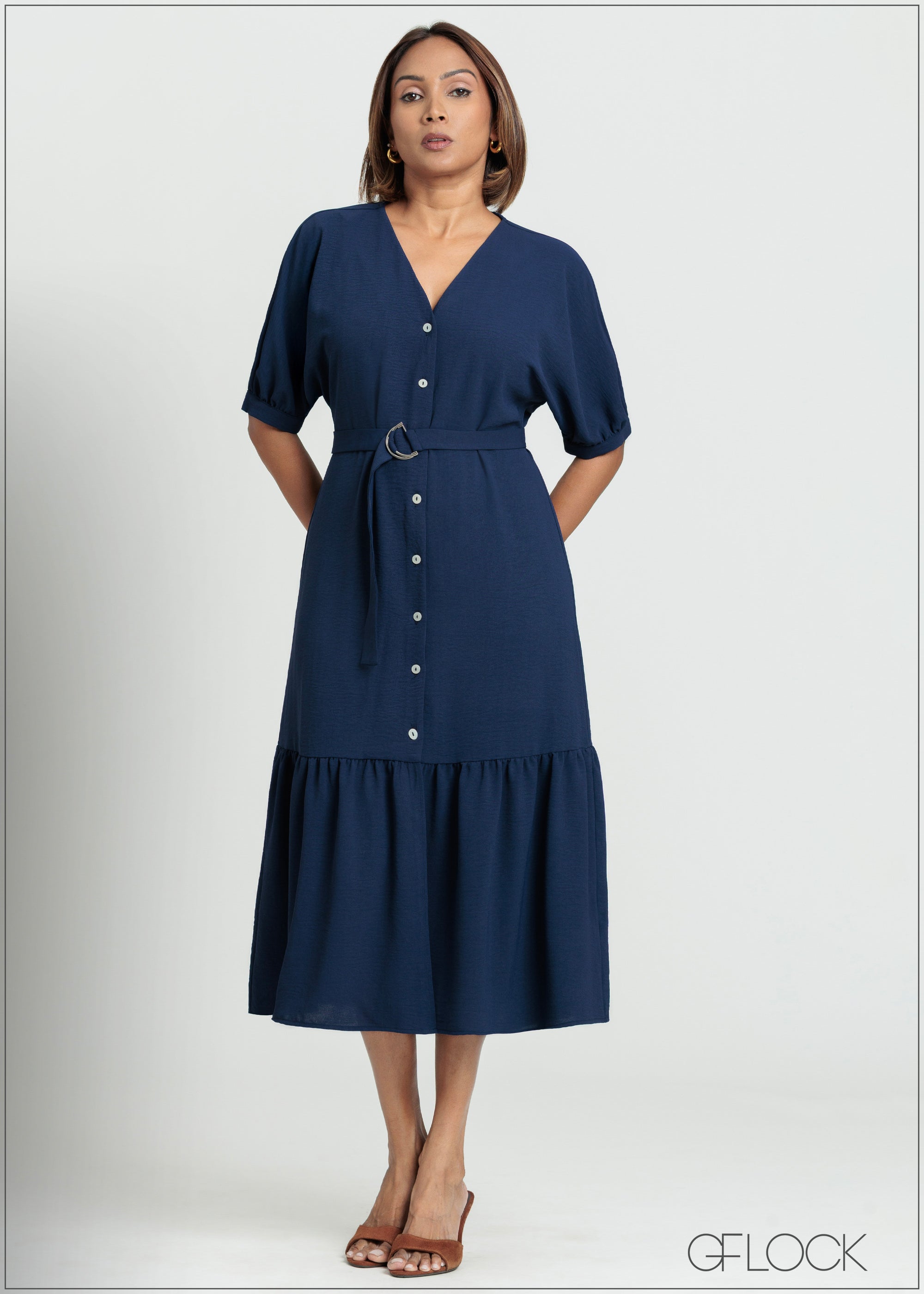 V-Neck Maxi Dress - 090725