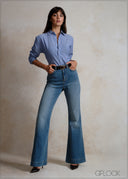 Dark Blue Bootcut Jean - Long Length - 140526