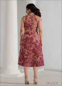 Knot Detail Halter Neck Midi Dress - 090625