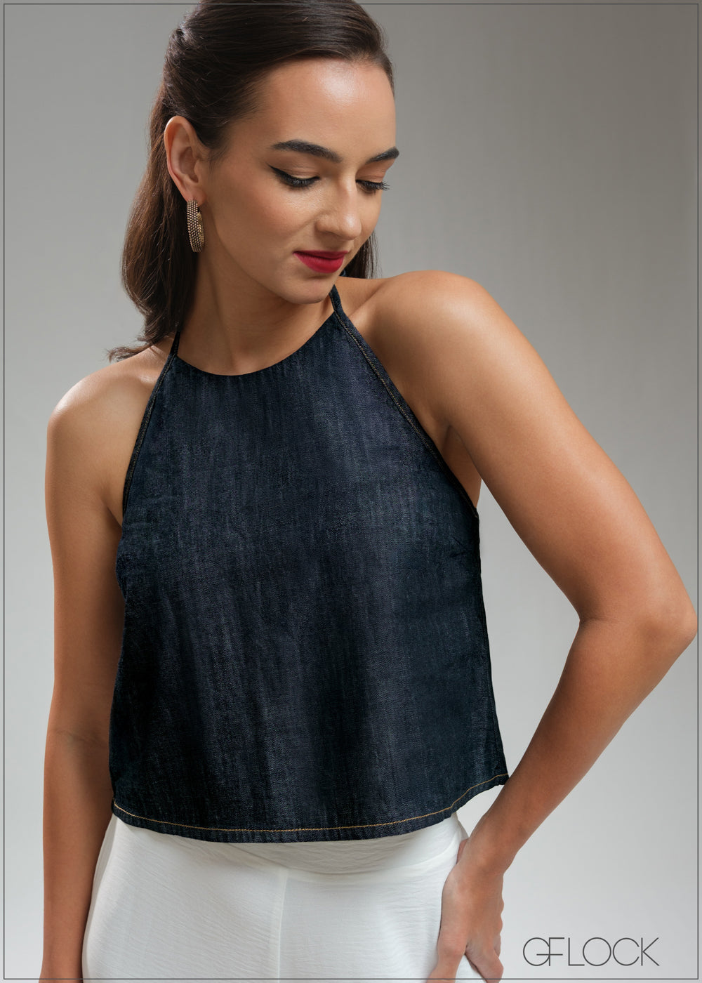 Denim Halter Top - 210925