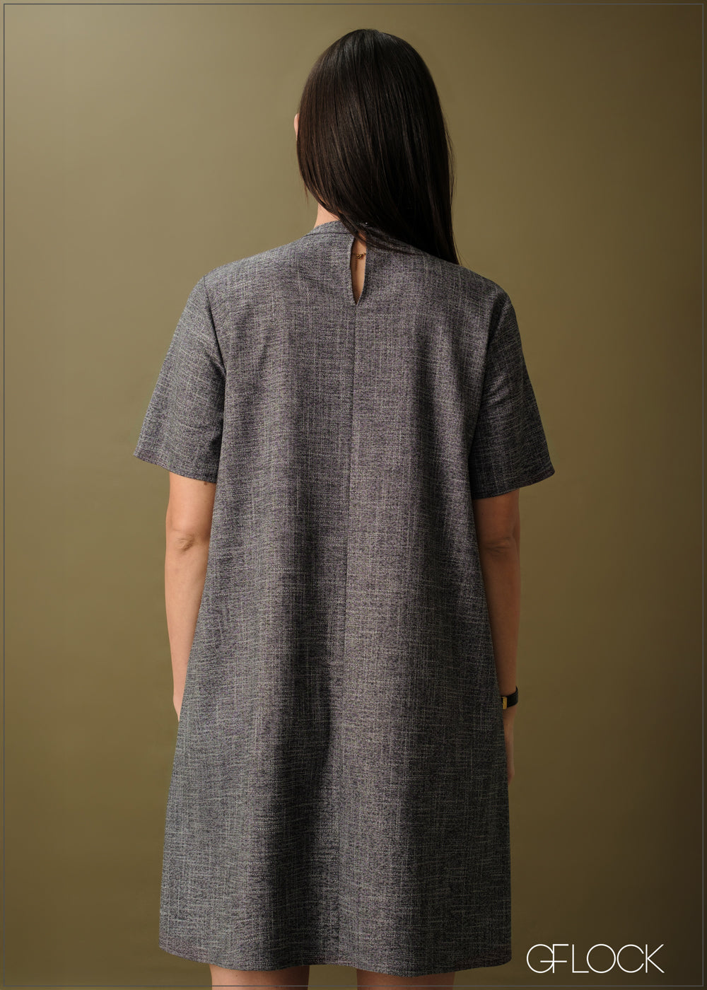 Short Sleeve Shift Dress - 061025