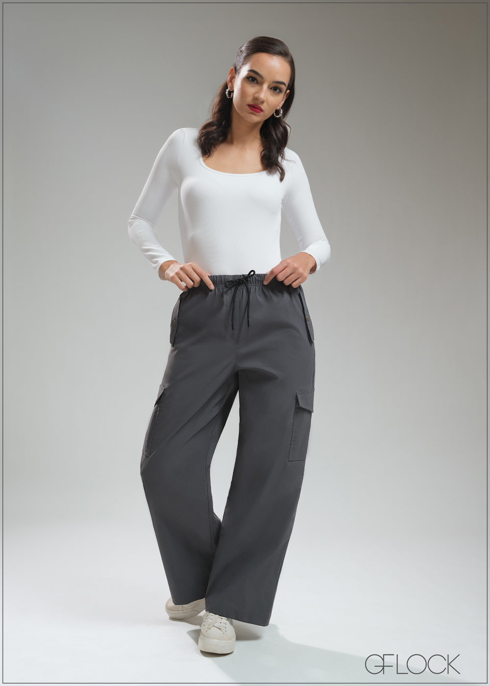 Cargo Style Tie-In Ankle Pant - 270925