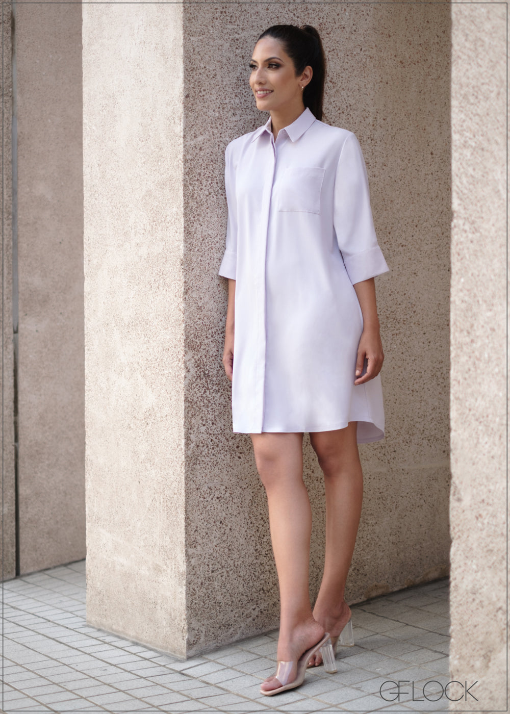 Short Sleeve Shirt Dress - 260723