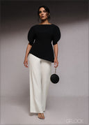 Petal Sleeve Asymmetric Top - 220526
