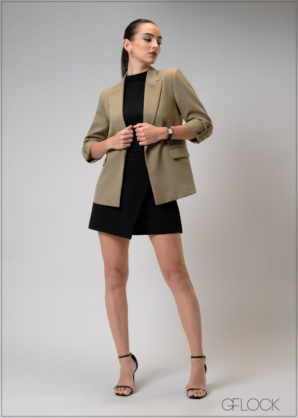 Blazer With Sleeve Tab - 210725
