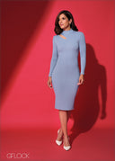 High Neck Cut-Out Detail Midi Dress - 151223