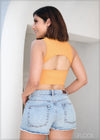 Back Cutout Detail Crop Top - 080524