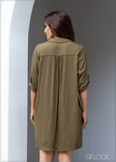 Collared Shift Dress - 231023
