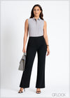 Side Slit Straight Leg Pant - 120824