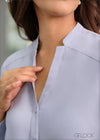 Long Sleeve Neck Detail Top - 250823