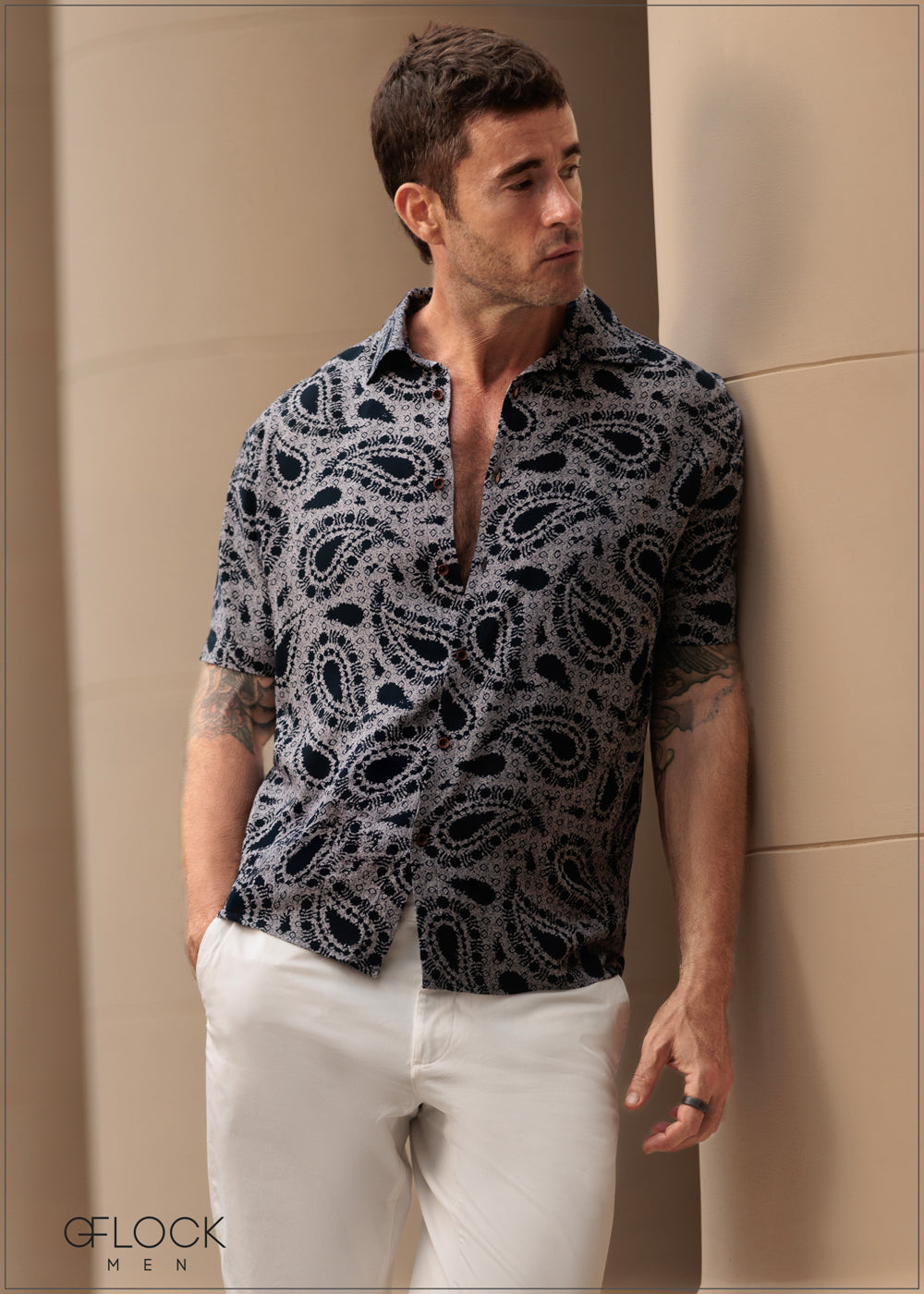 Normal Collar Short Sleeve Shirt - 130825