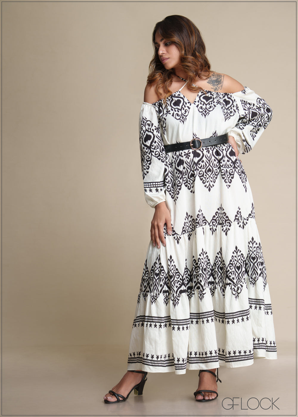 Geo Printed Maxi Dress - 180825