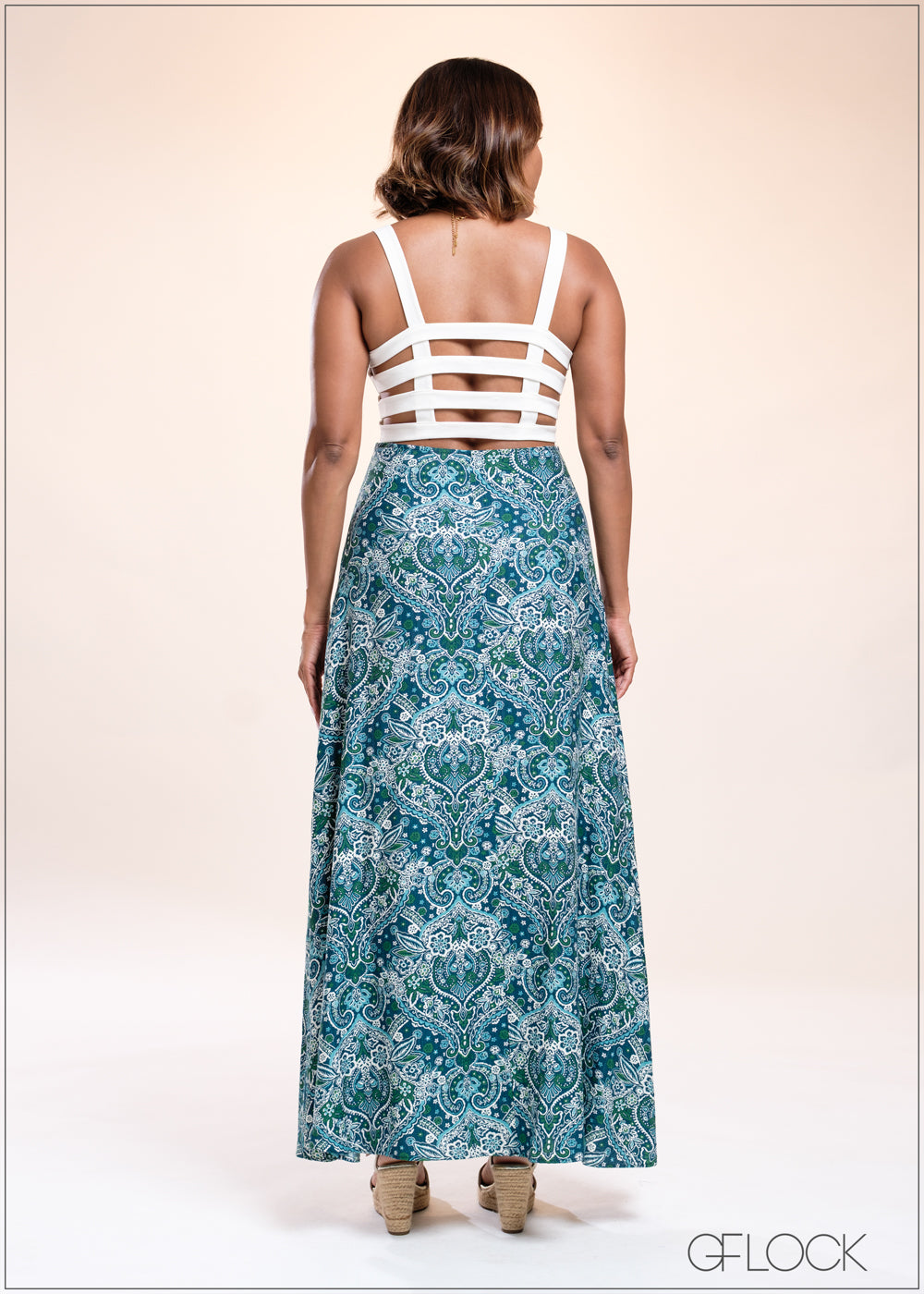 Paisley Printed Maxi Skirt - 040825