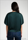 Boat Neckline Satin Top - 050925