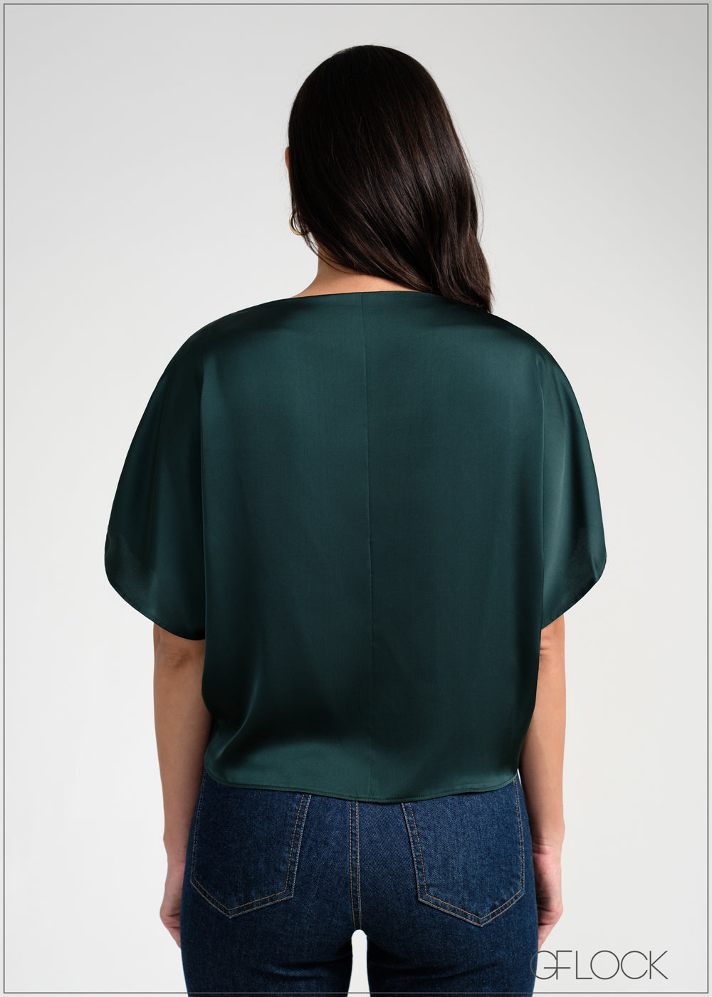 Boat Neckline Satin Top - 050925