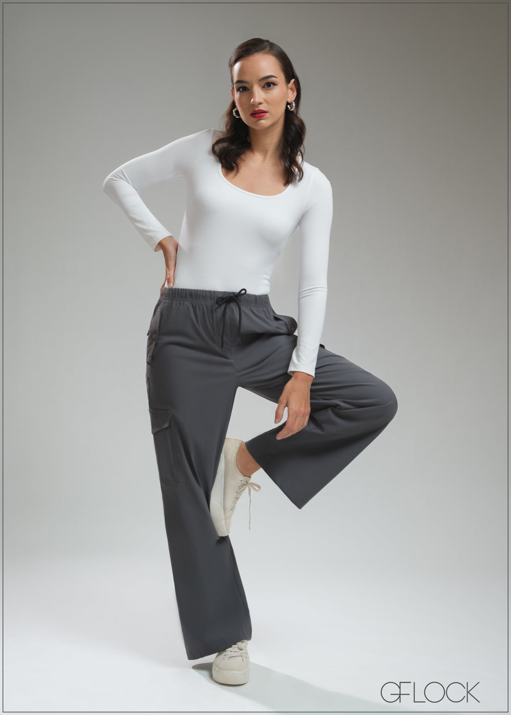 Cargo Style Tie-In Ankle Pant - 270925