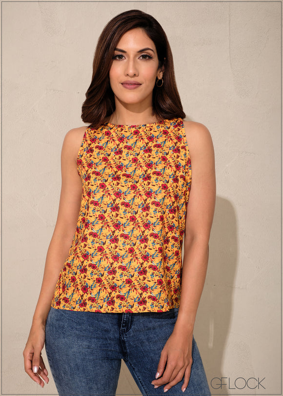 Printed Sleeveless Top - 201223