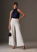 High neck sleeveless satin top