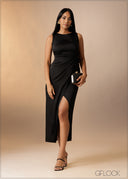 Sleeveless Wrap Maxi Dress - 180926