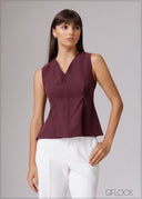 Sleeveless V-Neck Top - 080526